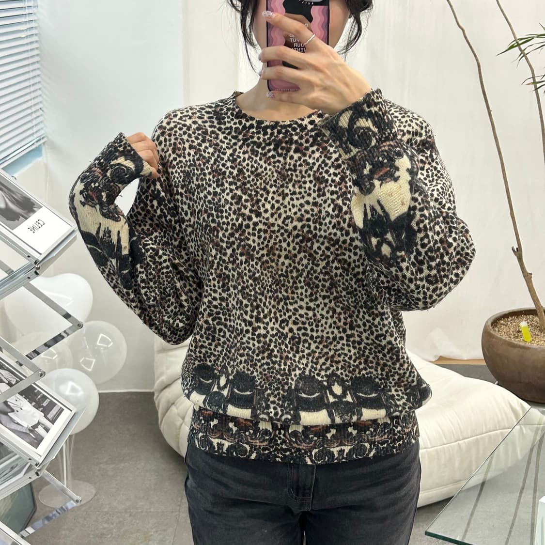 MIOAMENT 호피 니트티셔츠 상품이미지3