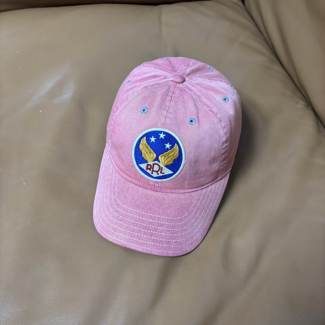 RRL 더블알엘 랄프로렌 폴로 윙로고 6패널 볼캡 모자 워시드 레드 상품이미지1