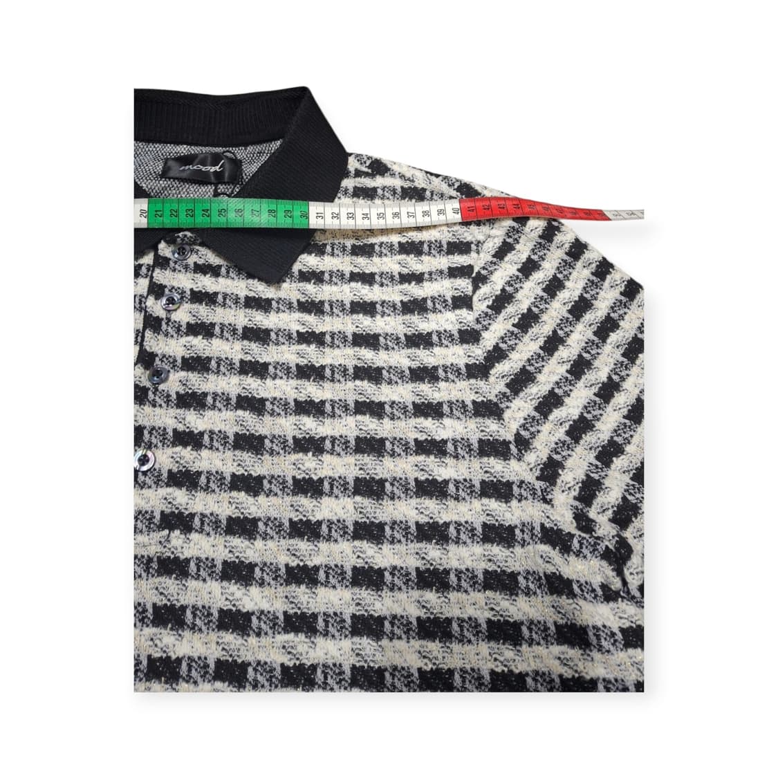 L)트위드 감성 니트 셋업 체크 패턴 카라 니트 상하의 세트 상품이미지4