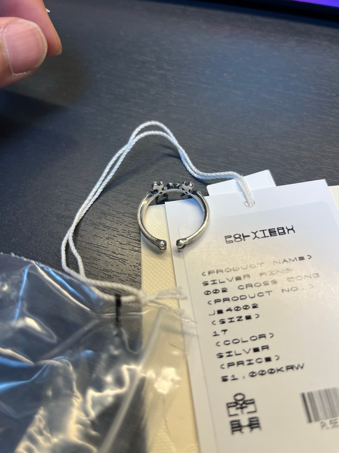 폴리테루 실버링 002 cross bone 상품이미지3