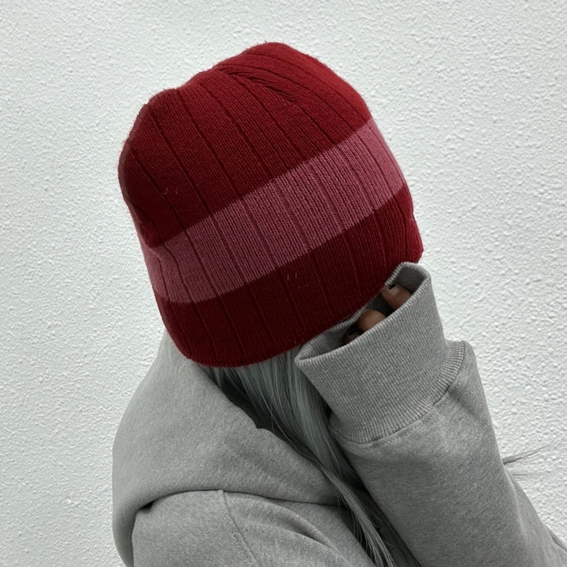 노스페이스 레드배색 비니 상품이미지3