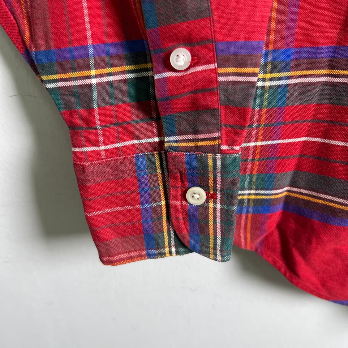 폴로 랄프로렌 레드 타탄 체크 셔츠 M 상품이미지7