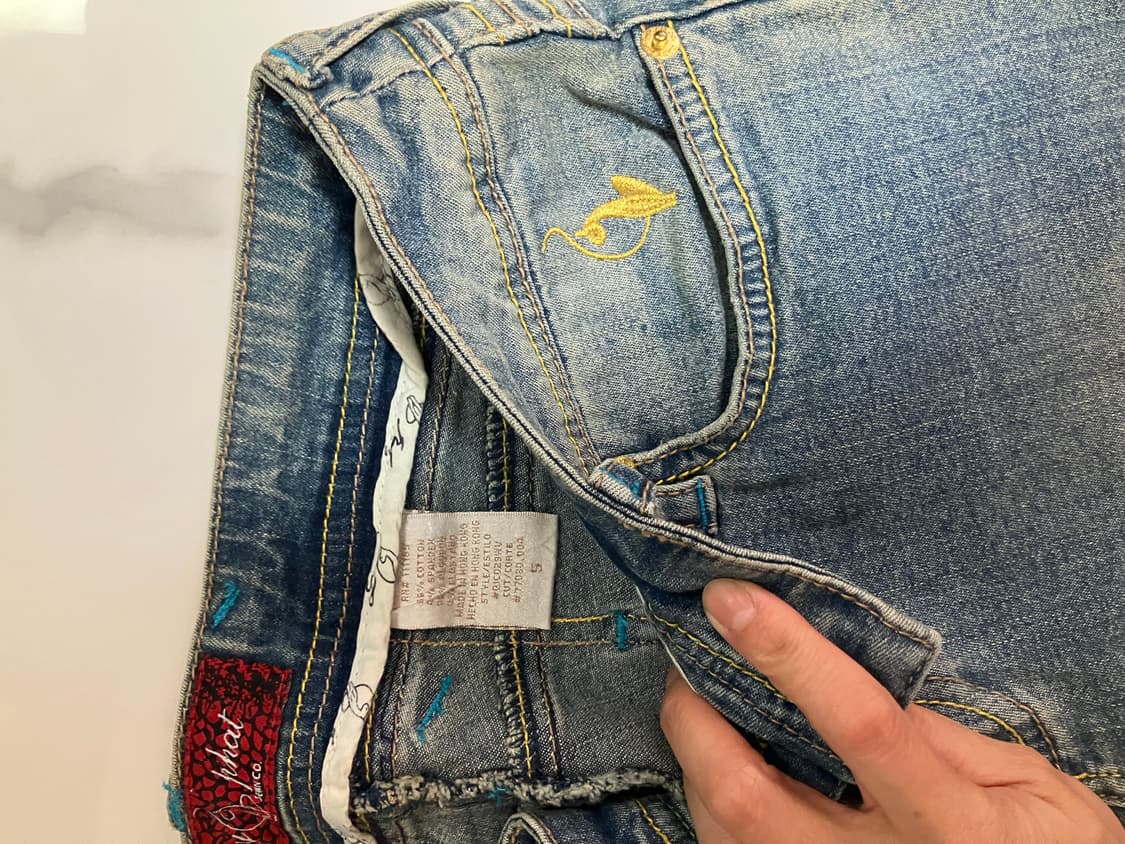 baby phat 2000s Y2K 카프리 데님 팬츠 크롭 청바지 연청 상품이미지3