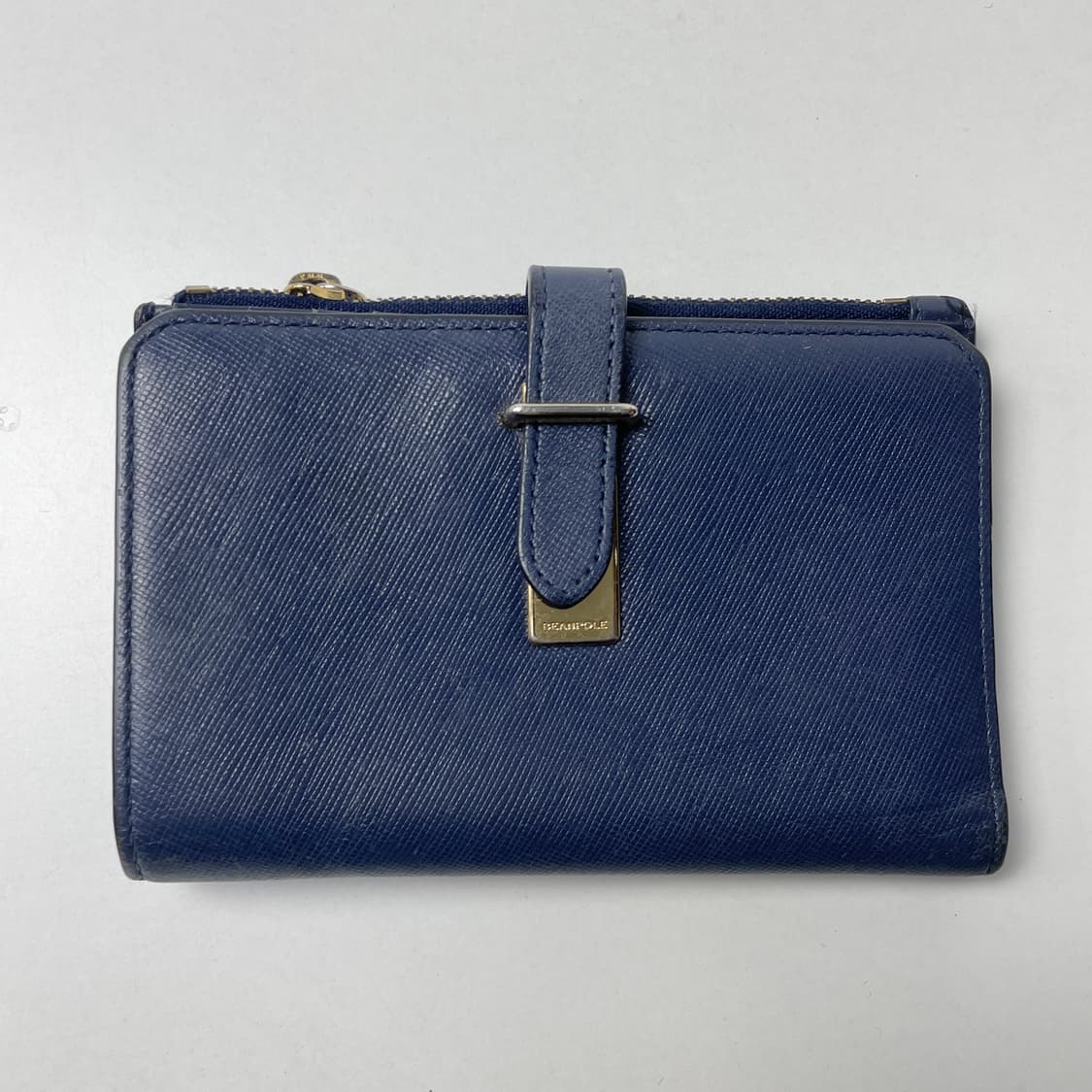 [중고] 빈폴 레더 중지갑 네이비 상품이미지1