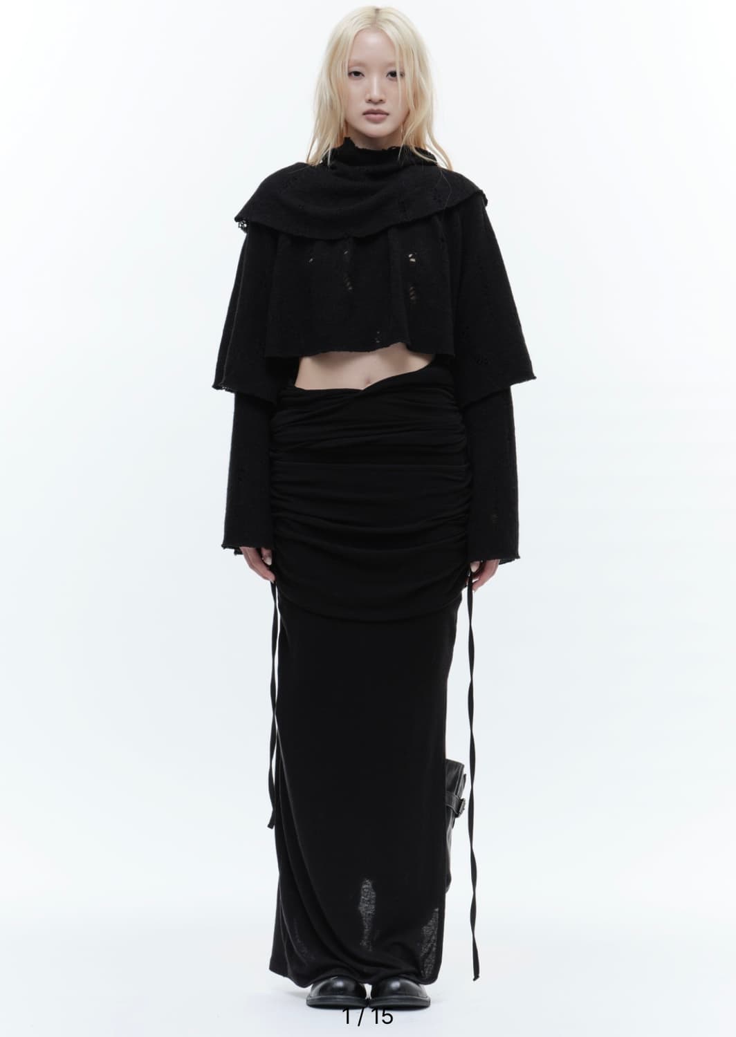 Wettag 웻태그 더블 레이어 데미지 크롭니트 혜인서보헤미안서울아카이브 상품이미지1