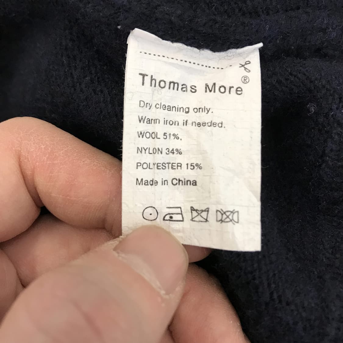 토마스모어 램스울 네이비 니트 [S] 상품이미지5