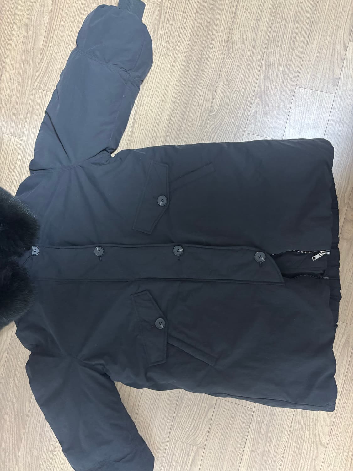 상태최상 지컷 빅사가퍼 야상 롱패딩 55(오버핏 66충분히) 상품이미지2