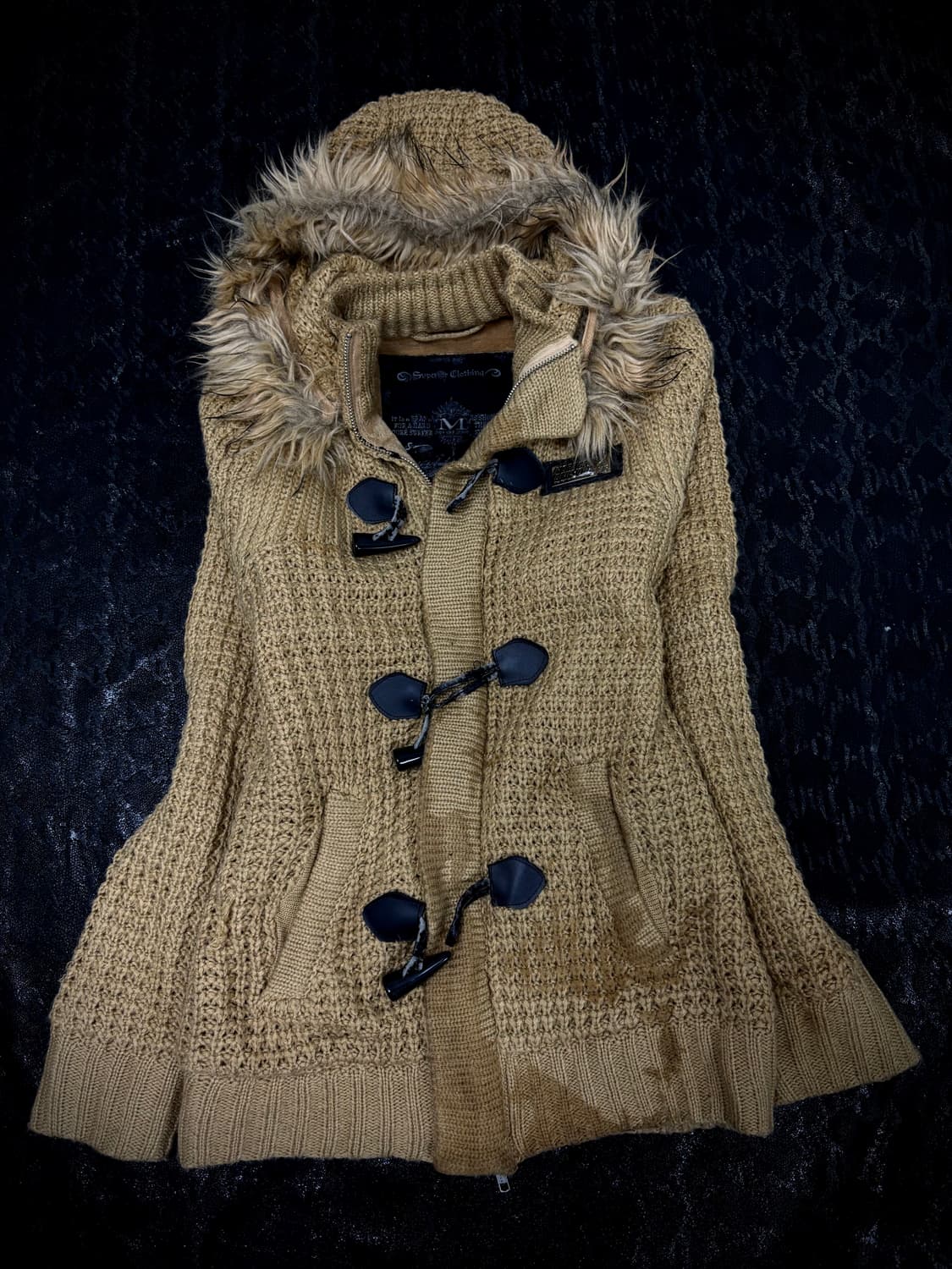 “More Core Division” Y2K Beige Fur Knit  상품이미지5
