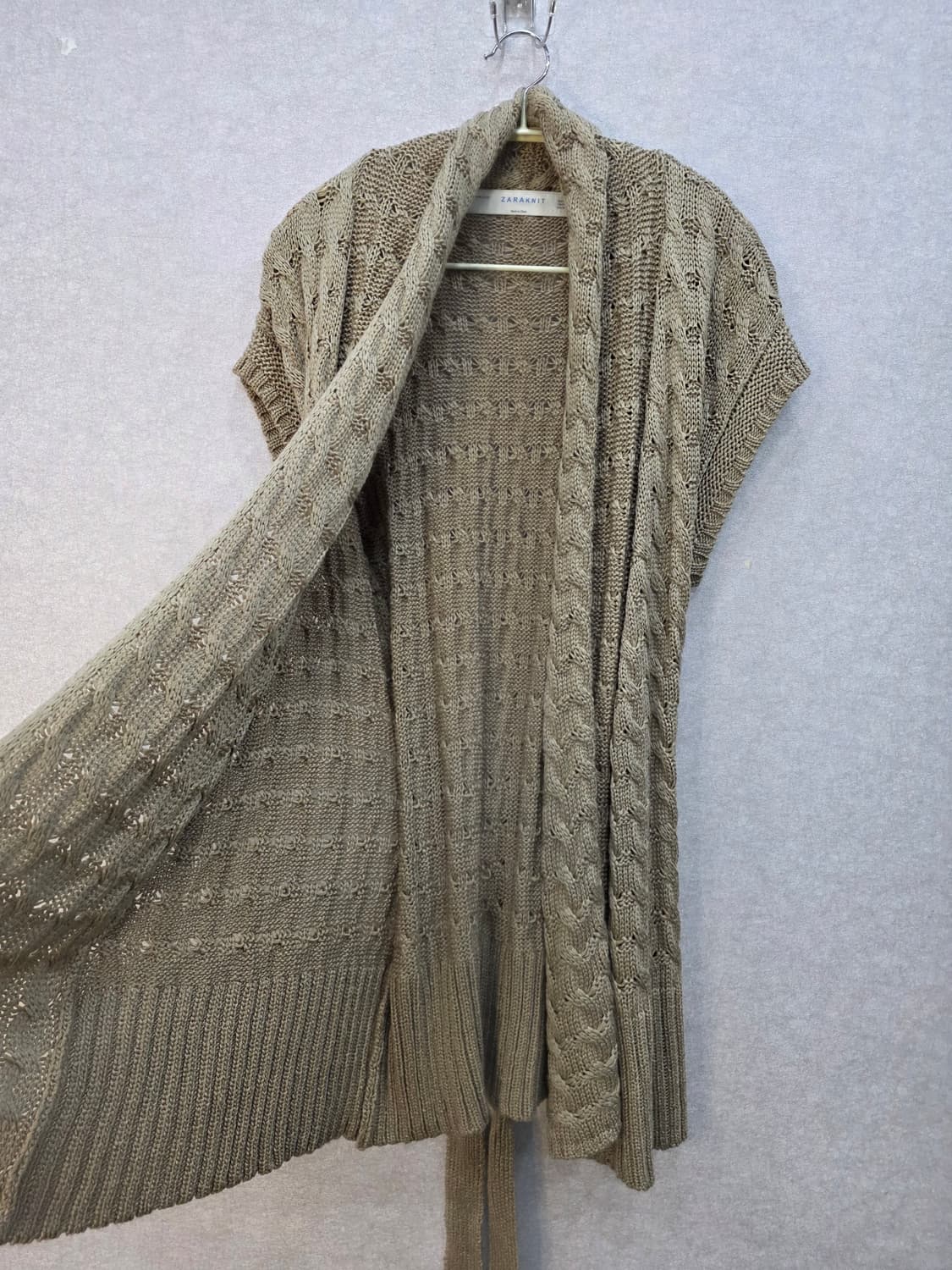 ZARA KNIT 케이블 롱 니트 베스트 가디건 상품이미지5