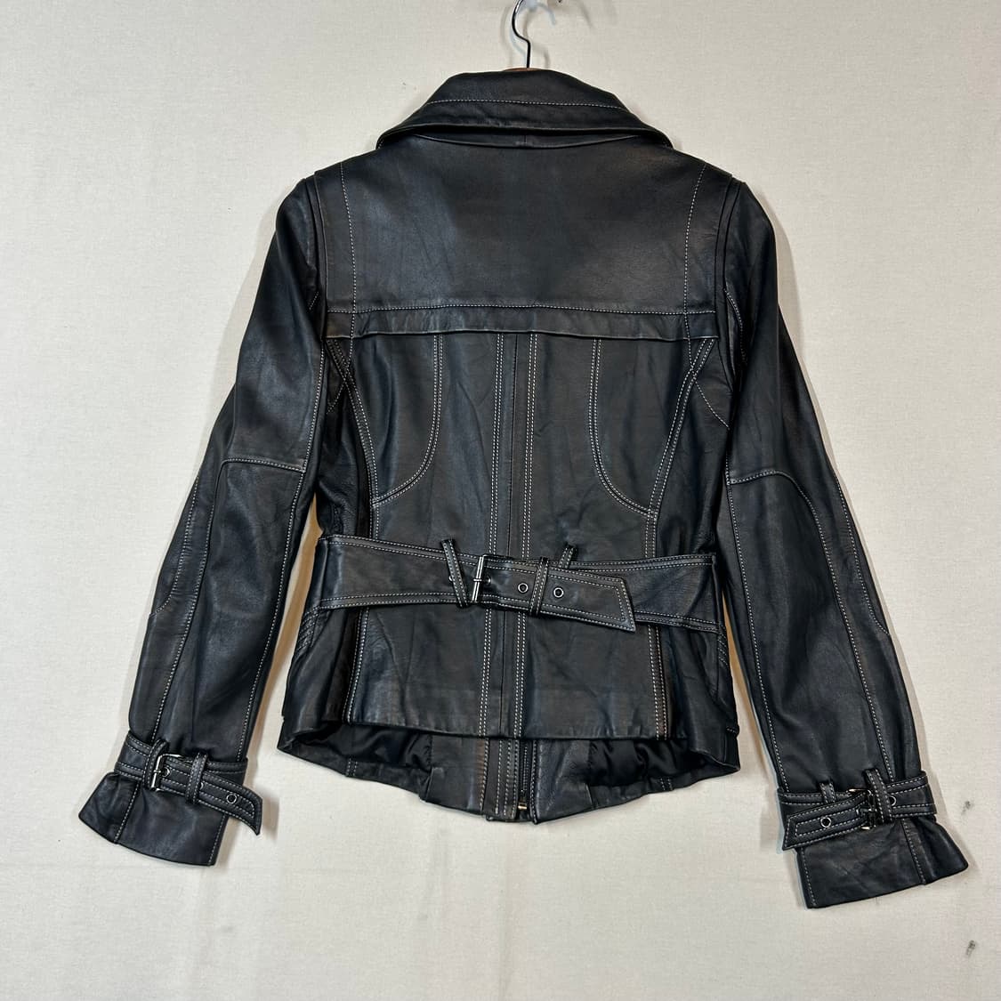 S) 레쥬메 스티치 포인트 벨티드 양가죽 자켓 상품이미지7