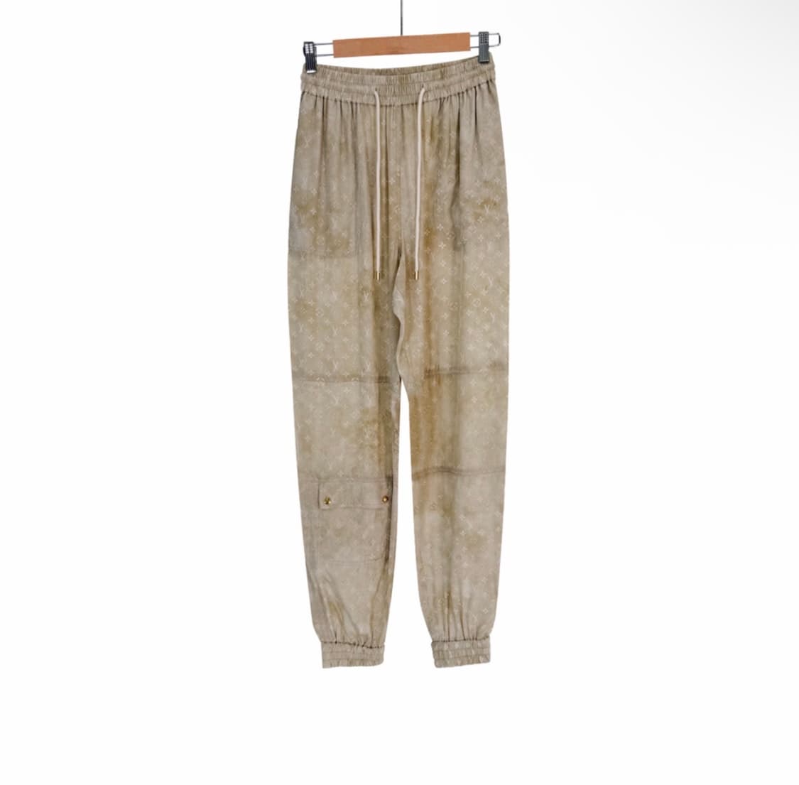 [36] 루이비통 여성 LV 모노그램 클라우드 실크 조거 팬츠 베이지 상품이미지1