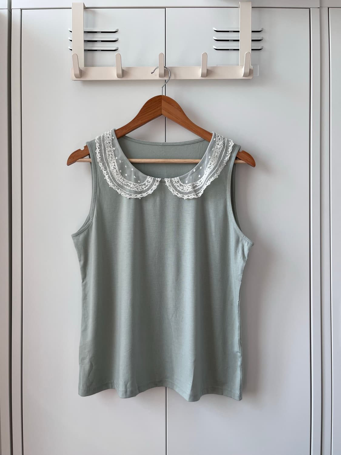 Vintage 민트 레이스 둥근카라 슬리브리스 상품이미지2