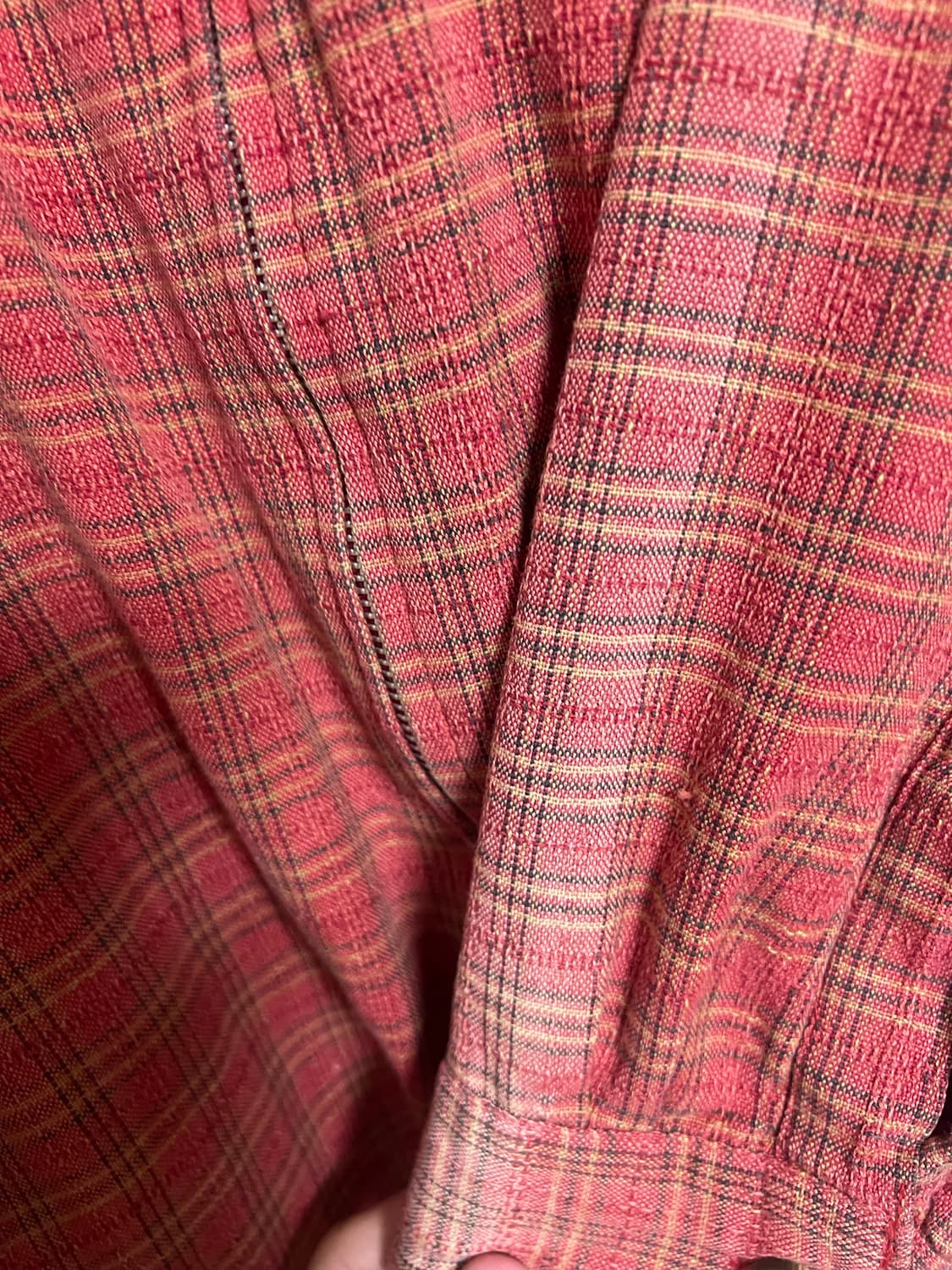 빈티지 오시코시 레드 체크 셔츠 집업 자켓 상품이미지5