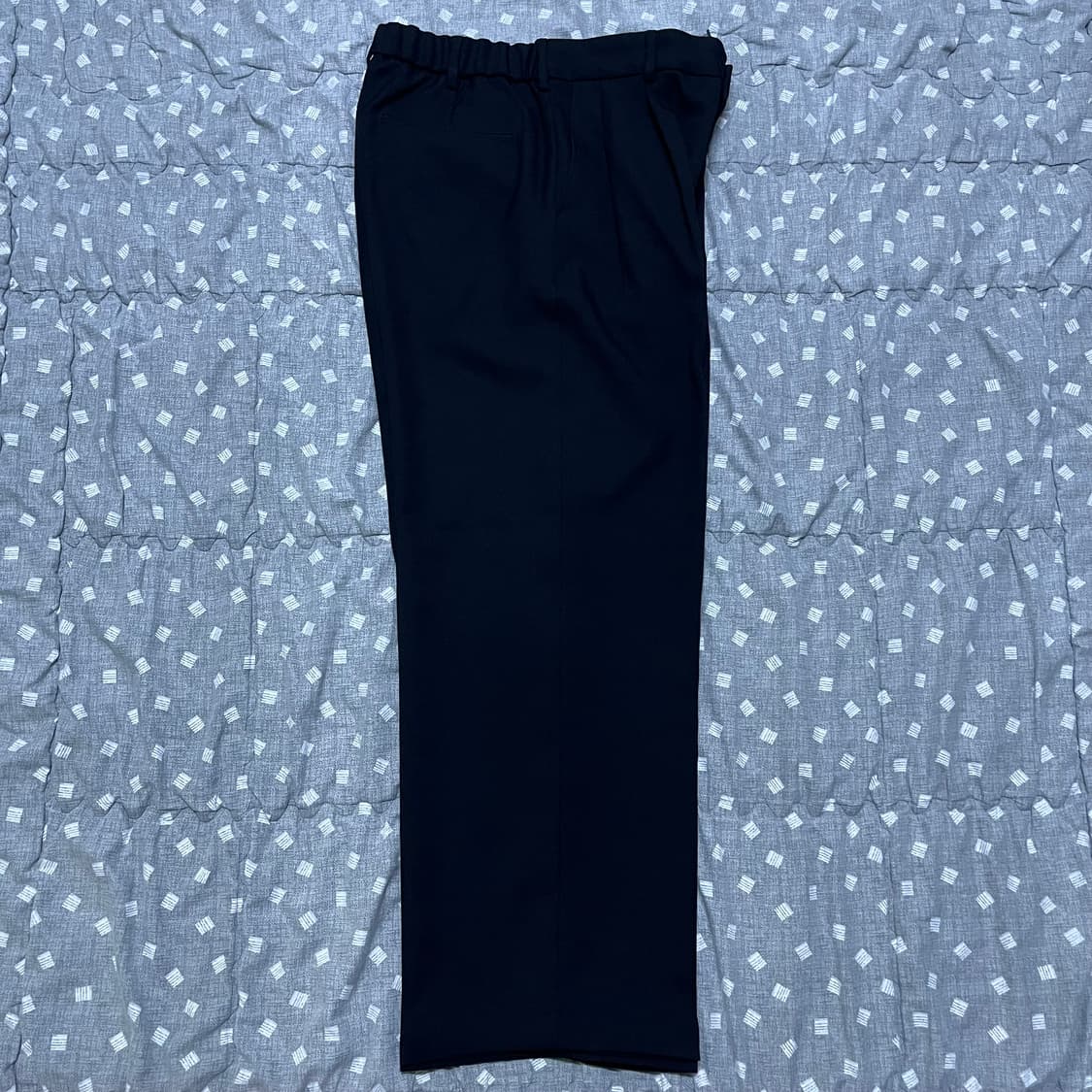 [거의 새상품, M] GU 슈퍼 와이드 슬랙스 블랙 팬츠 상품이미지4