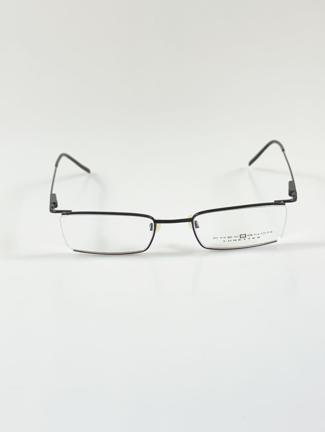 90s CHEVIGNON 블랙 하프림 스퀘어 빈티지 안경 상품이미지2