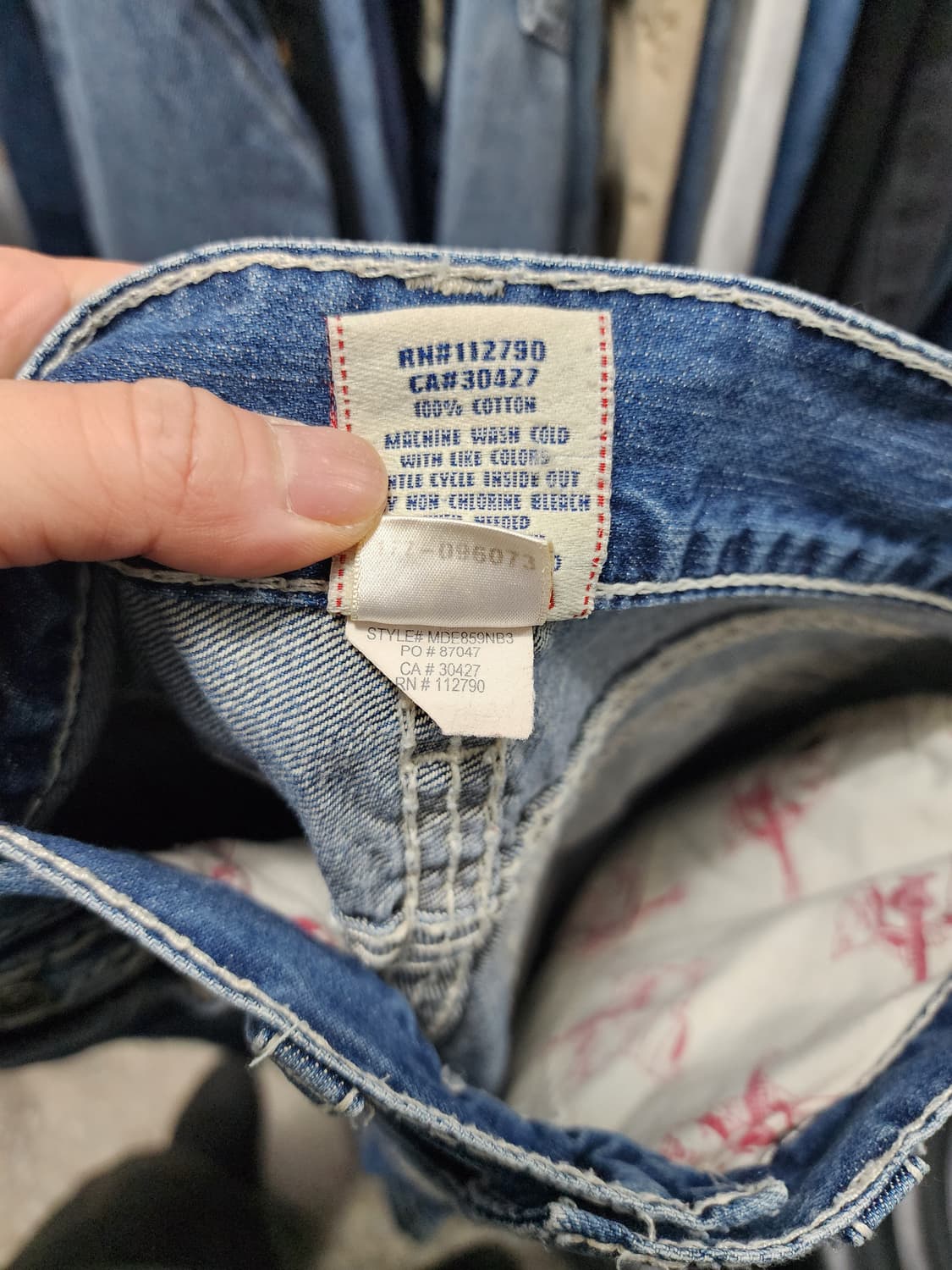 USA 트루릴리젼 y2k 스티치 데님 팬츠 상품이미지7