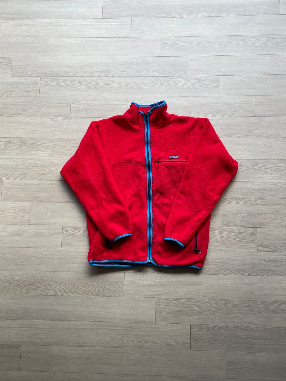 80s 파타고니아 플리스 자켓 레드 블루 신칠라 상품이미지1