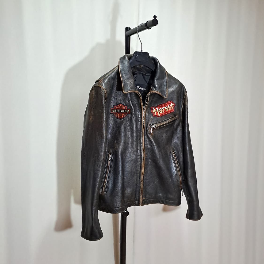 (택포) 할리패치 카우하이드 싱글자켓 M B476 상품이미지2