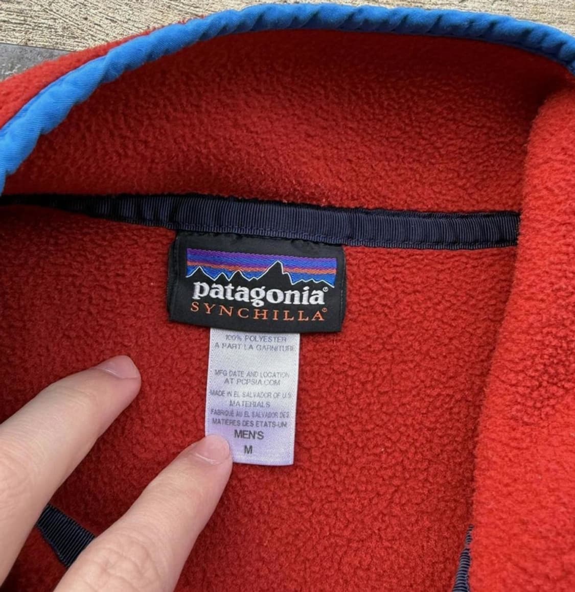 빈티지 파타고니아 신칠라 풀오버 레드 블루 남자 m 판매합니다~ 상품이미지3