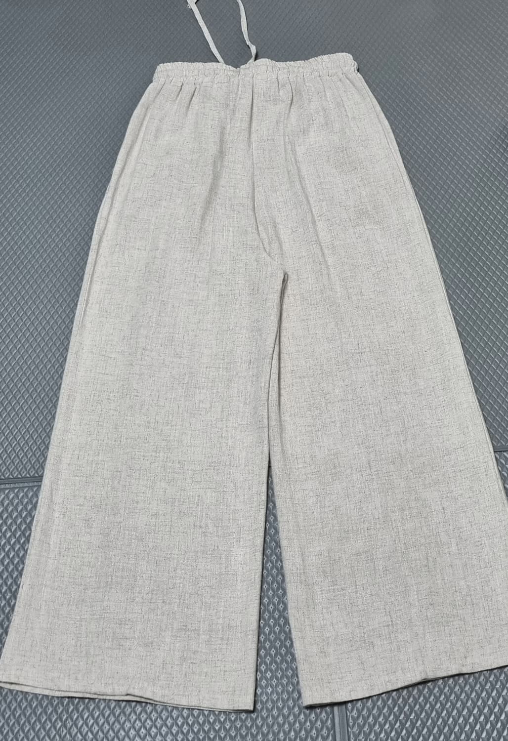 베이지 코튼 와이드 팬츠 바지 상품이미지3