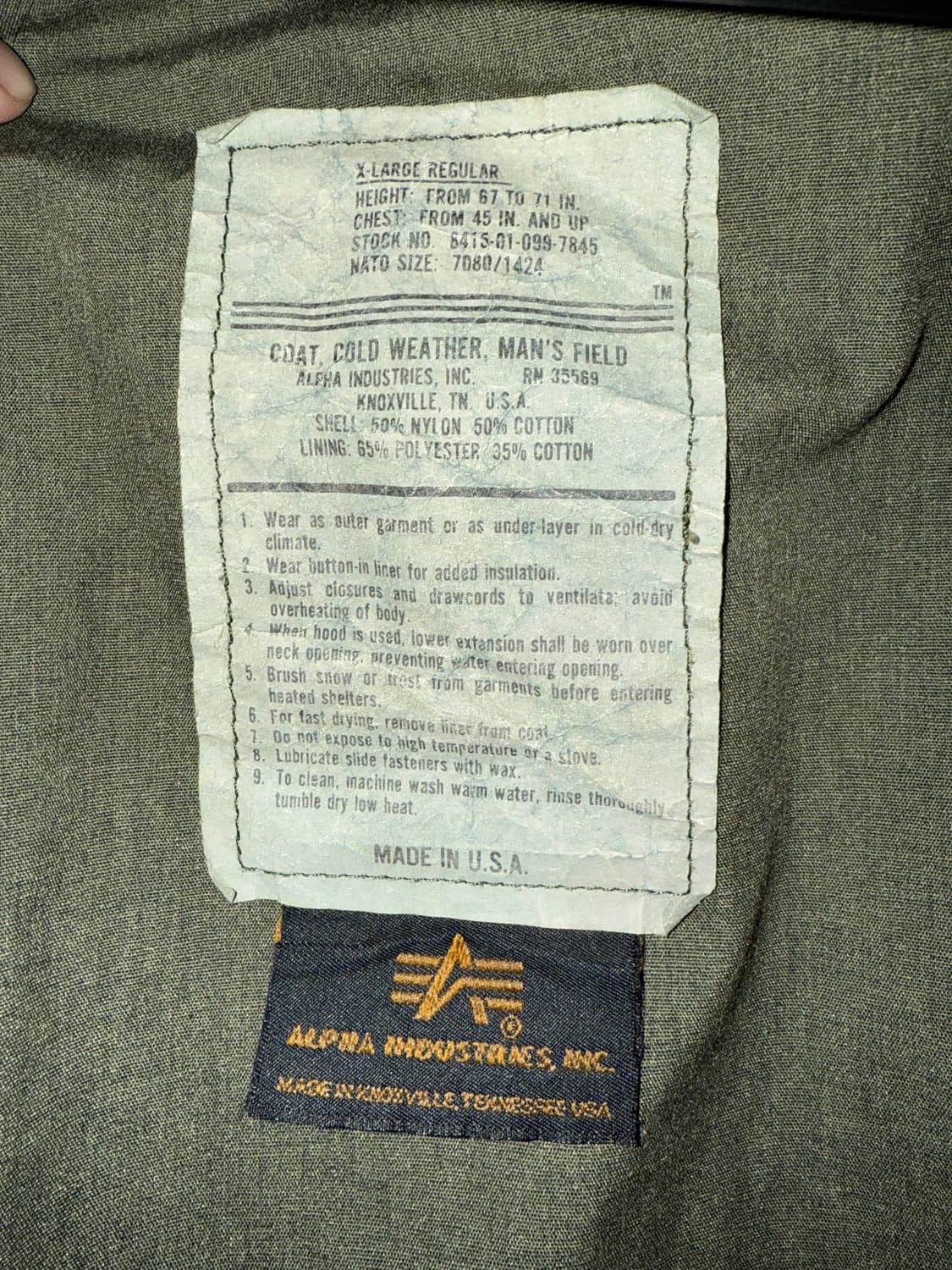 🇺🇸 ALPHA INDUSTRIES M-65 FIELD JACKET 상품이미지3