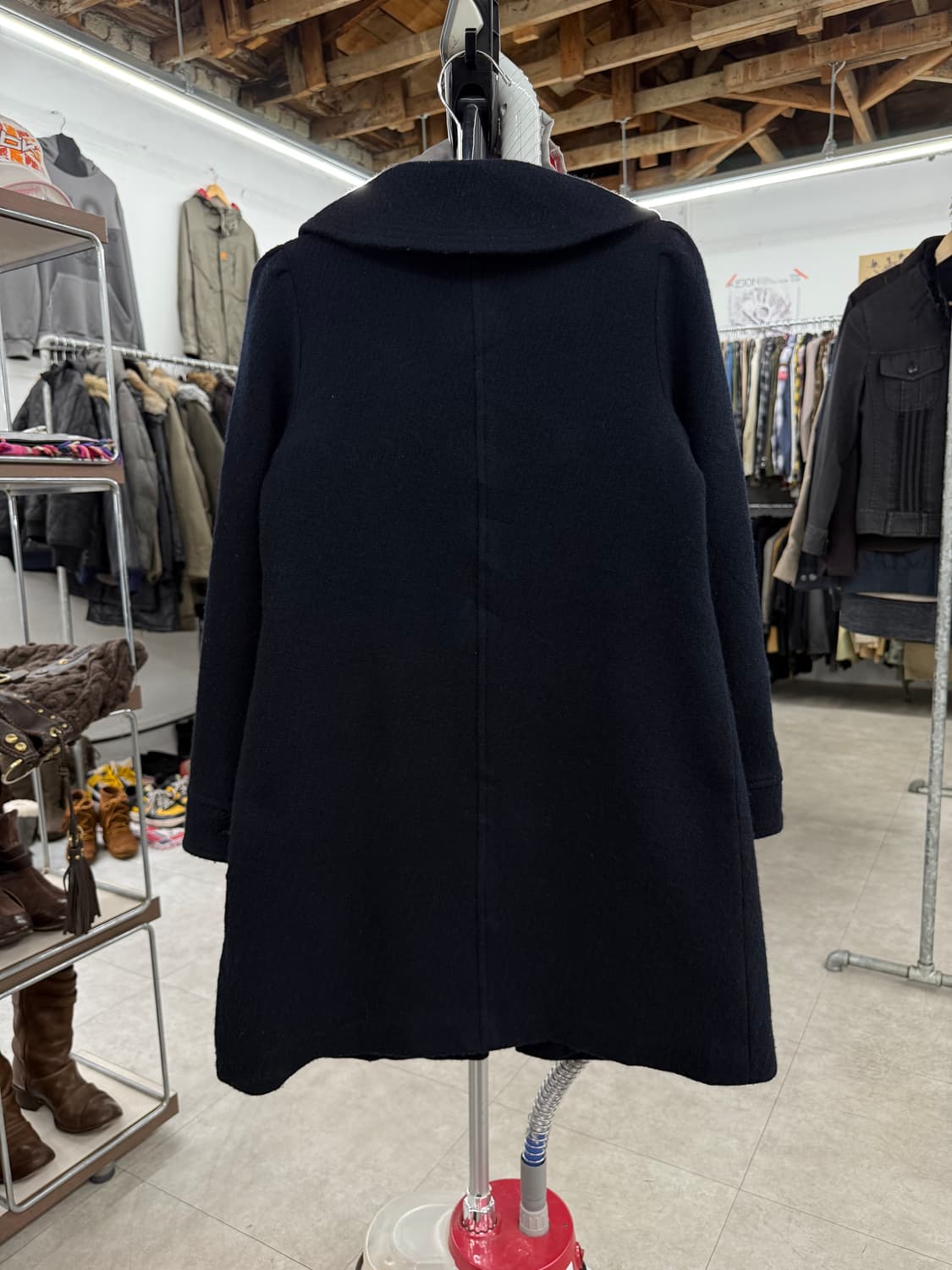 en recre 버튼 울 코트 상품이미지4