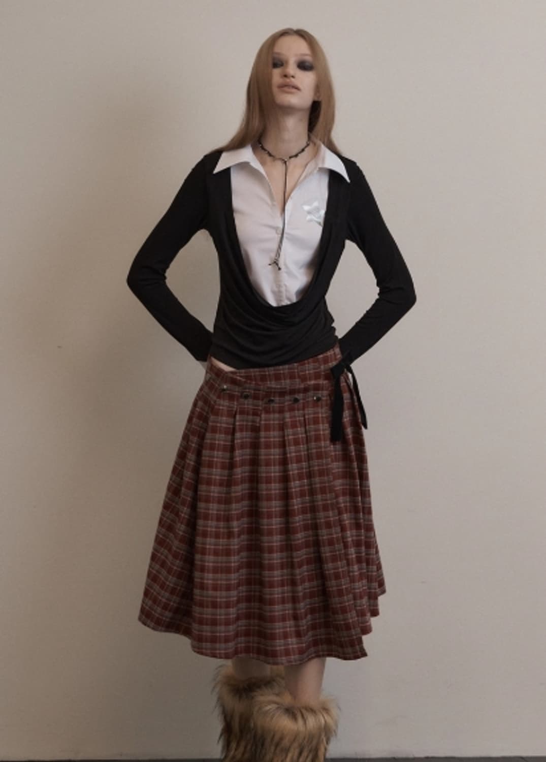 SETUP EXE SHIRTS LAYERED TOP / BLACK 상품이미지3