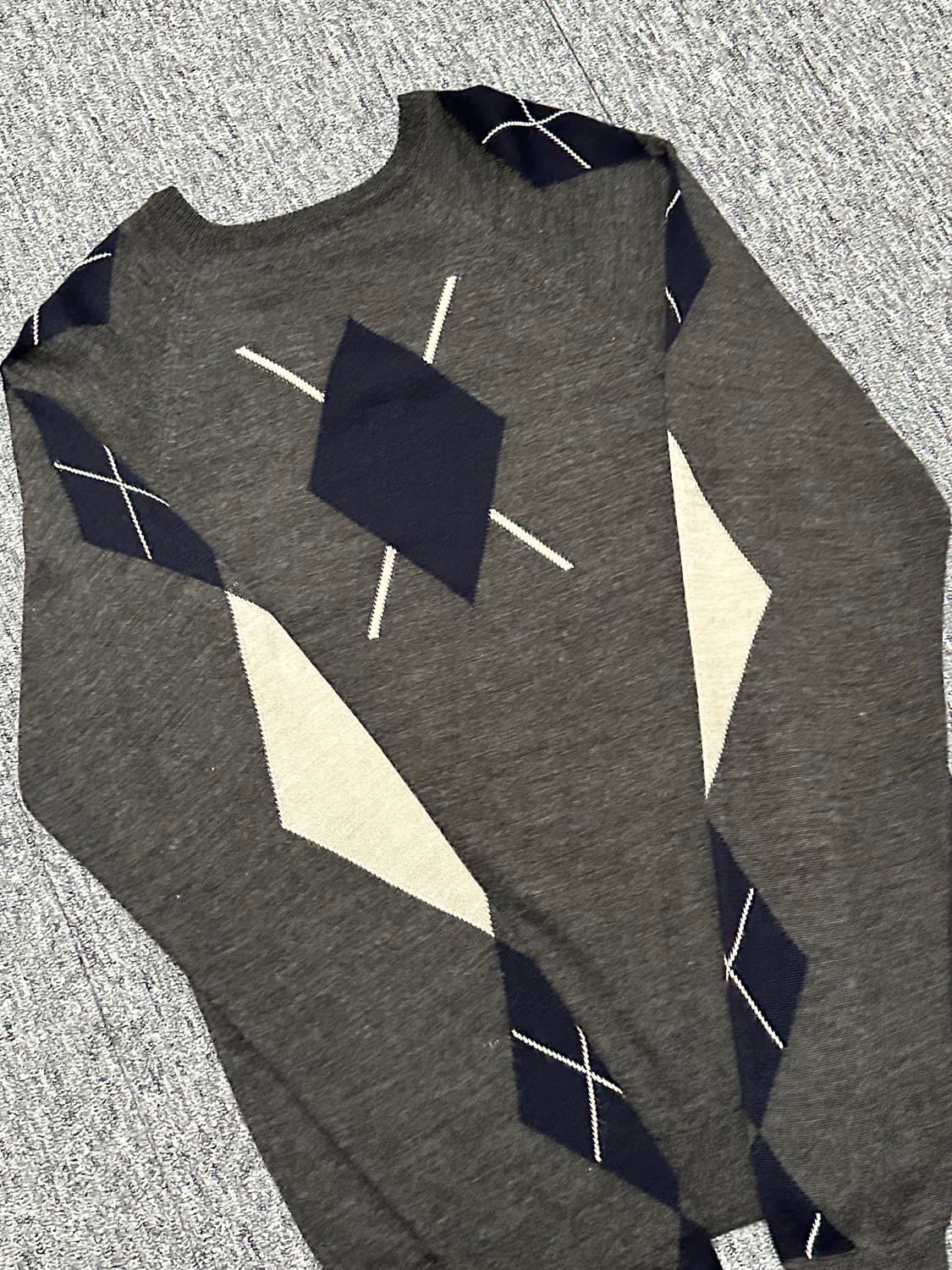 Open yy 오픈와이와이 아가일 v넥 니트 ARGYLE V-NECK 상품이미지5