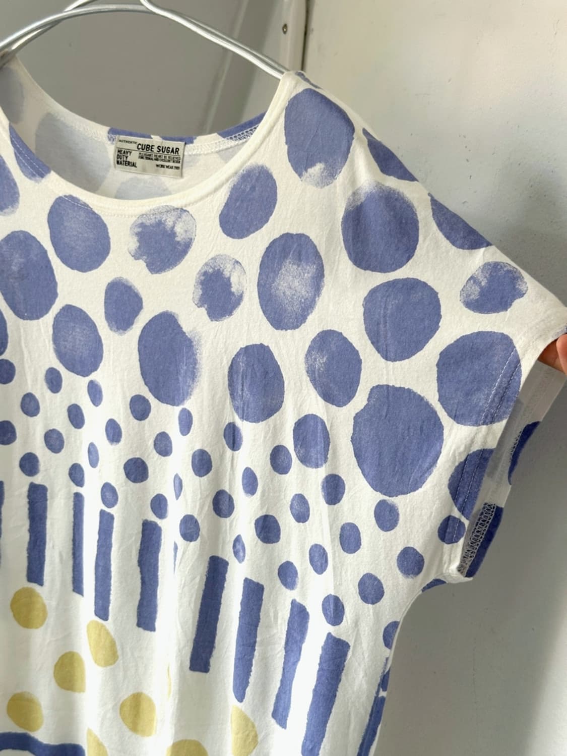 Light cotton wide design pattern top 상품이미지3