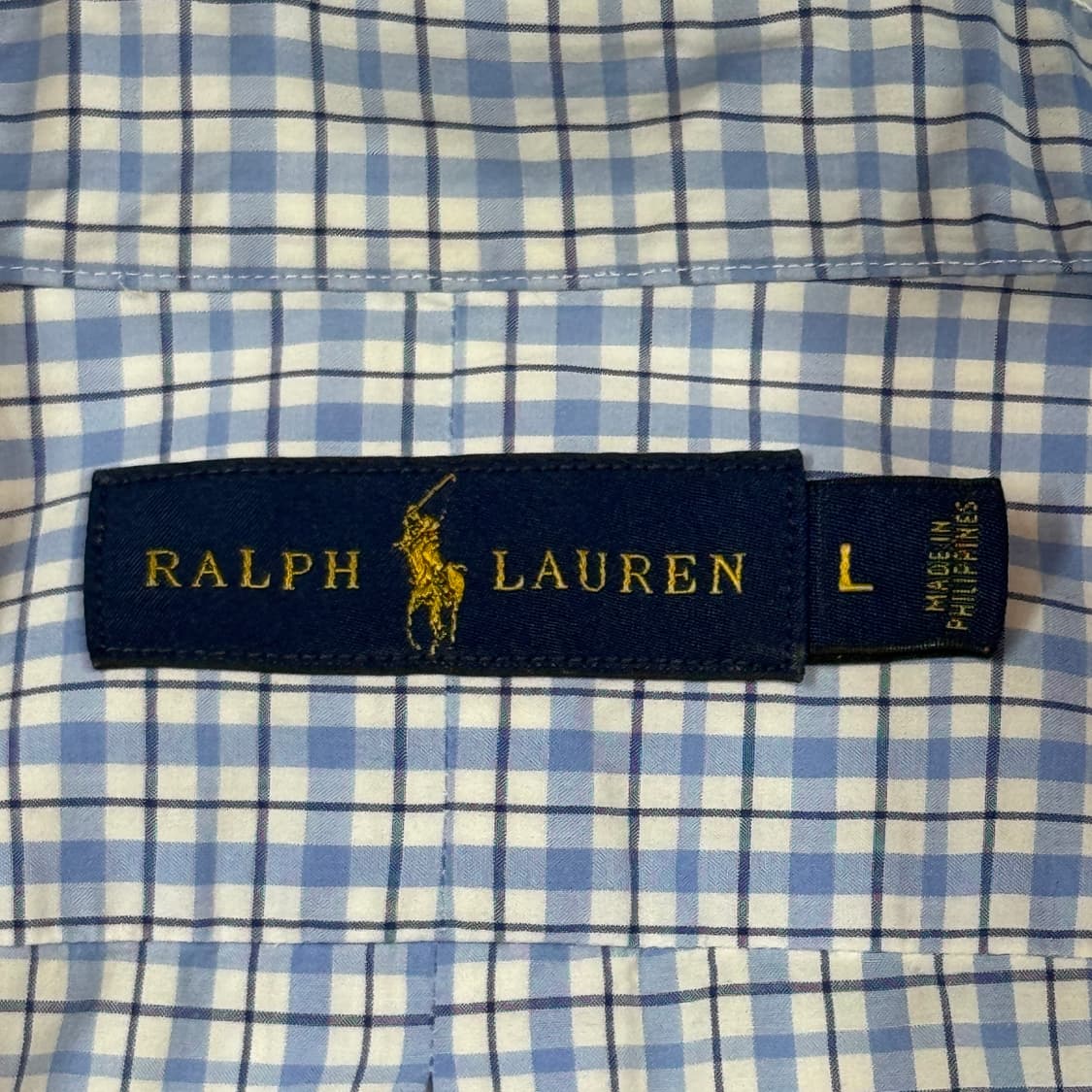 L) 폴로 랄프로렌 블루 체크 포플린 반팔 셔츠 상품이미지6