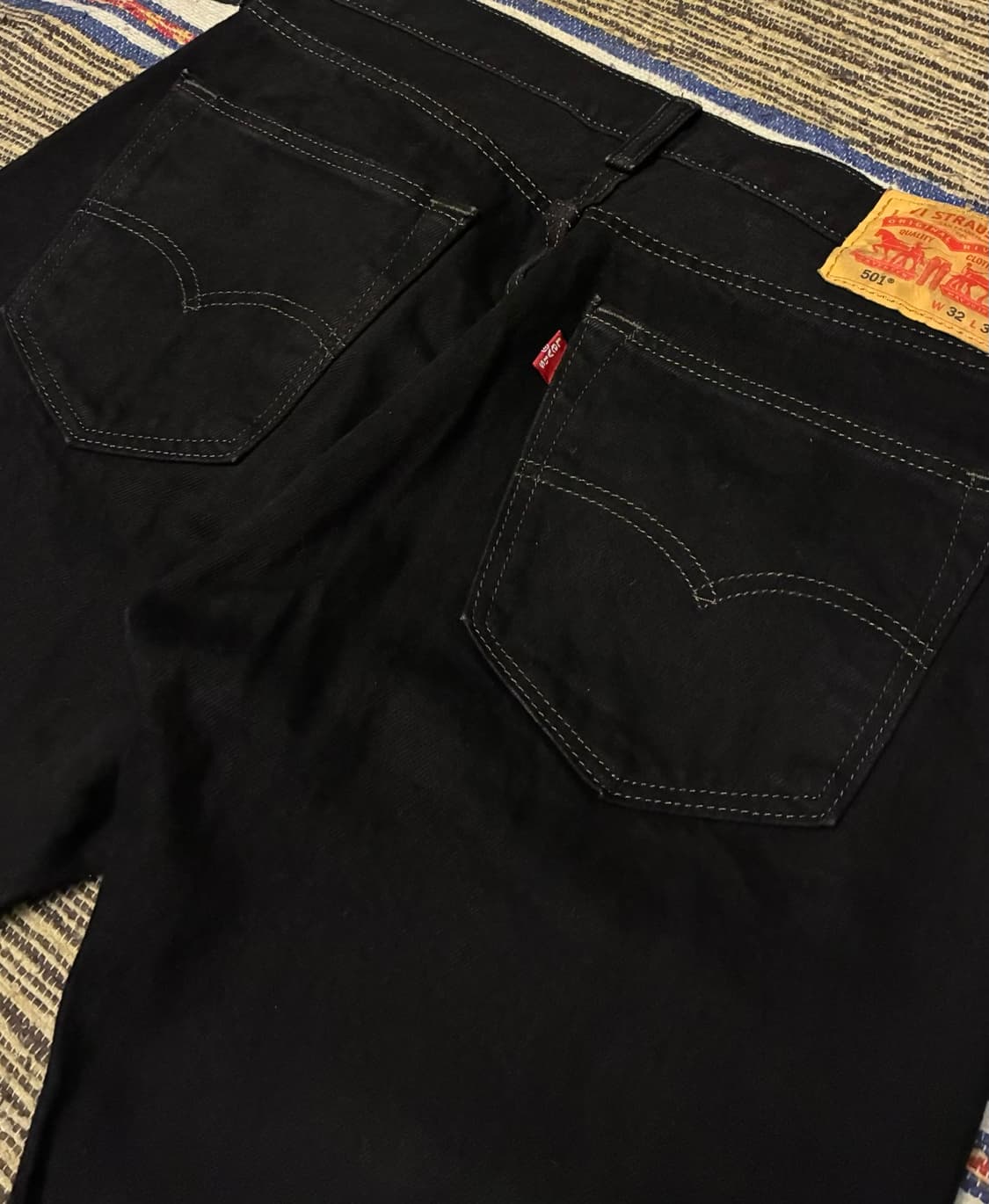 (31~32)Levis 리바이스 501 흑청 데님 블랙진 청바지 상품이미지5