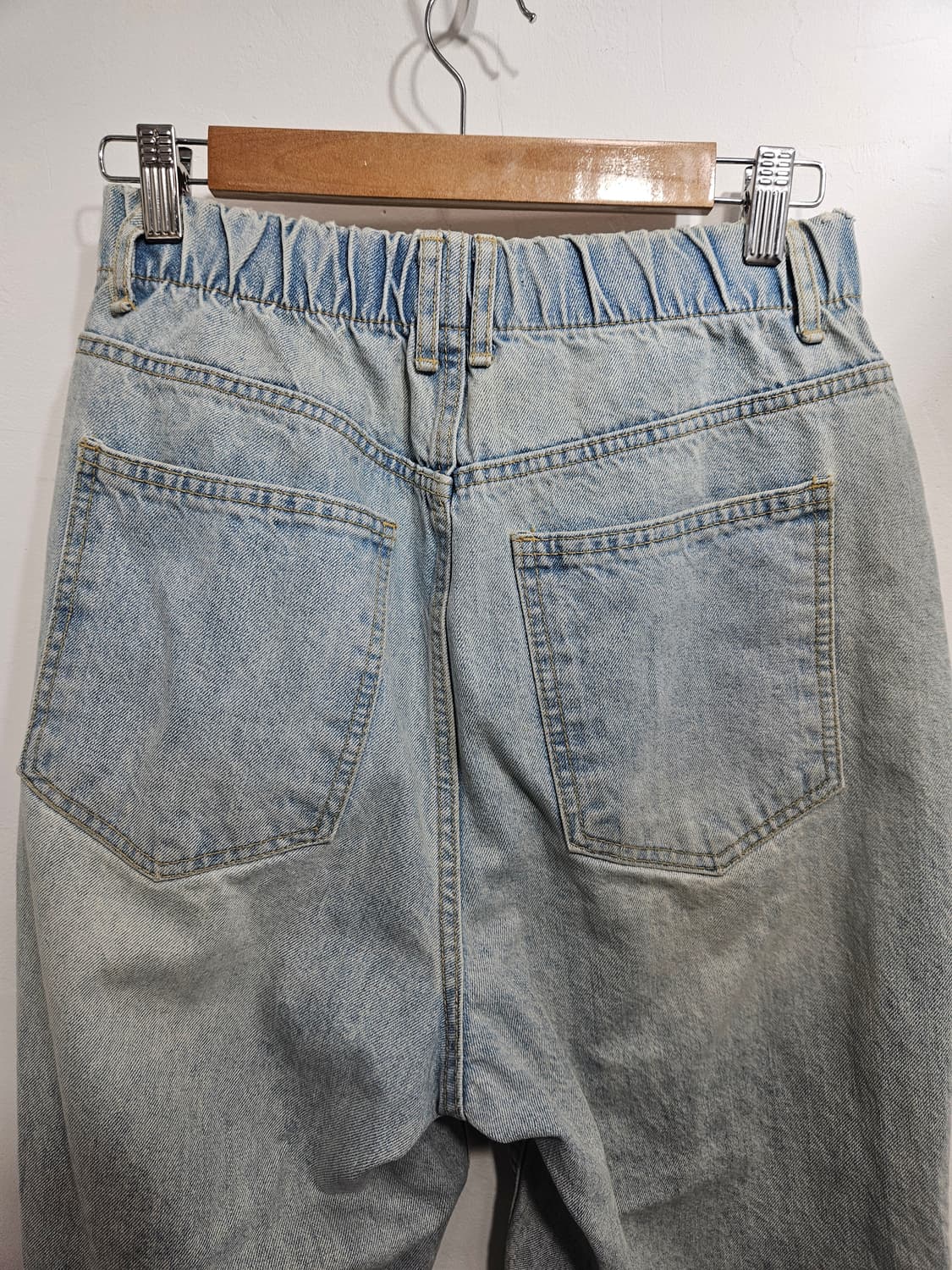 뒷밴딩와이드 아이스 데닝 팬츠 M 상품이미지9