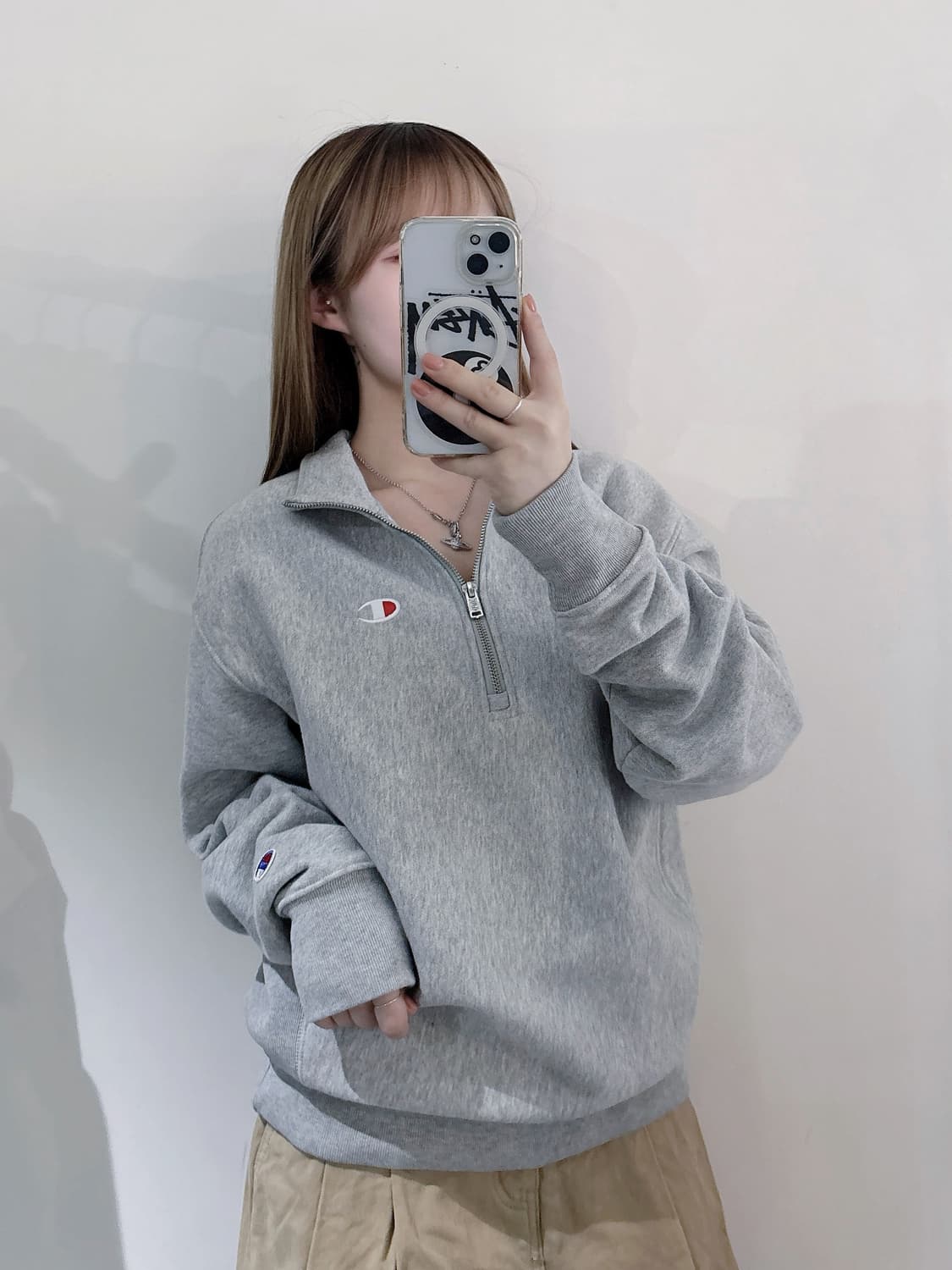 챔피언 리버스위브 반집업 맨투맨 상품이미지1