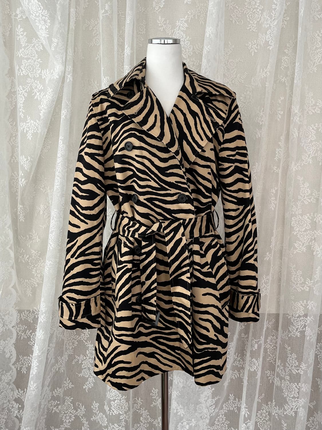 L) 로렌 랄프로렌 지브라 패턴 트렌치코트 베이지 상품이미지1