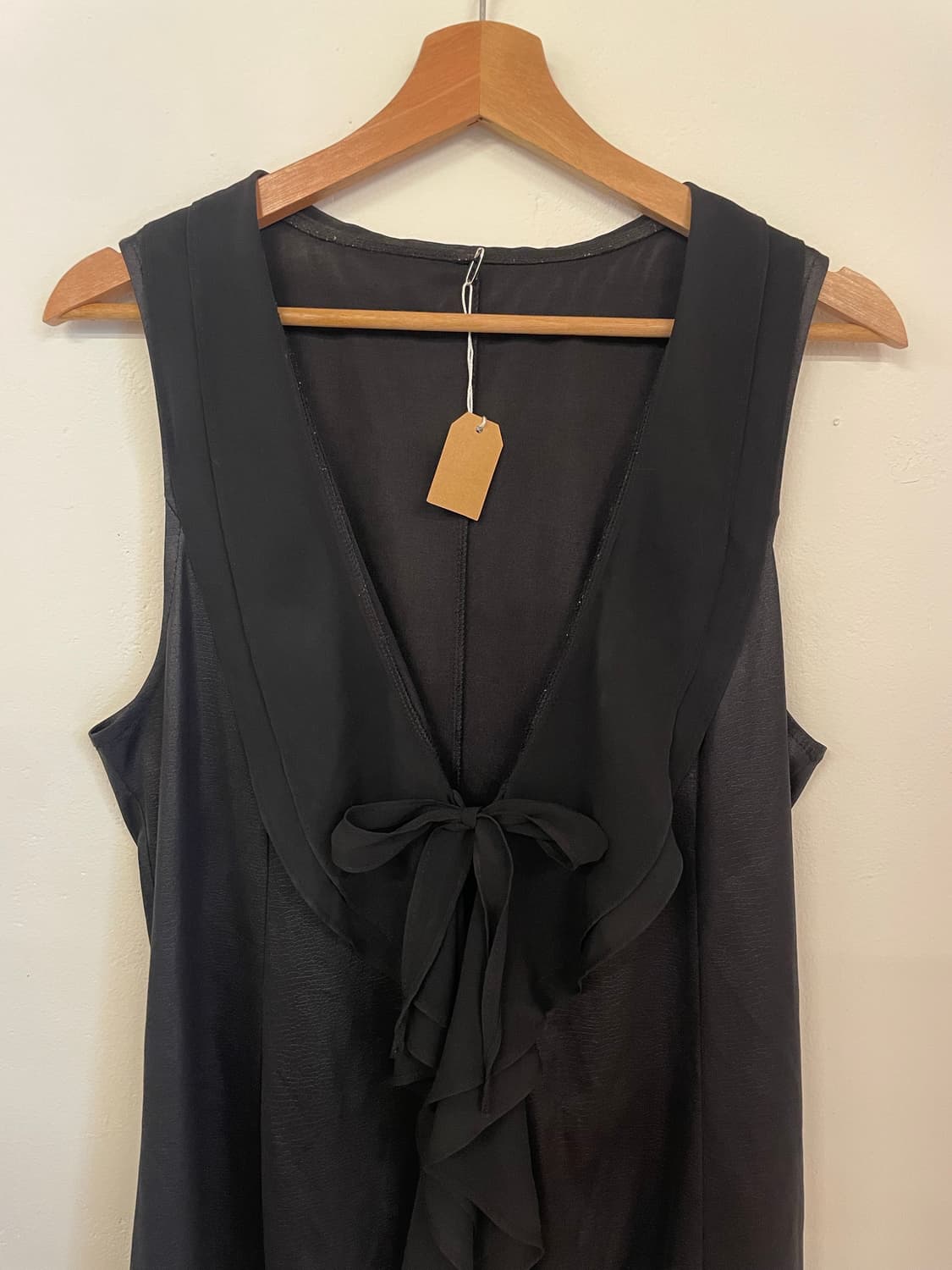 Sheer ruffle tie sleeveless 상품이미지3