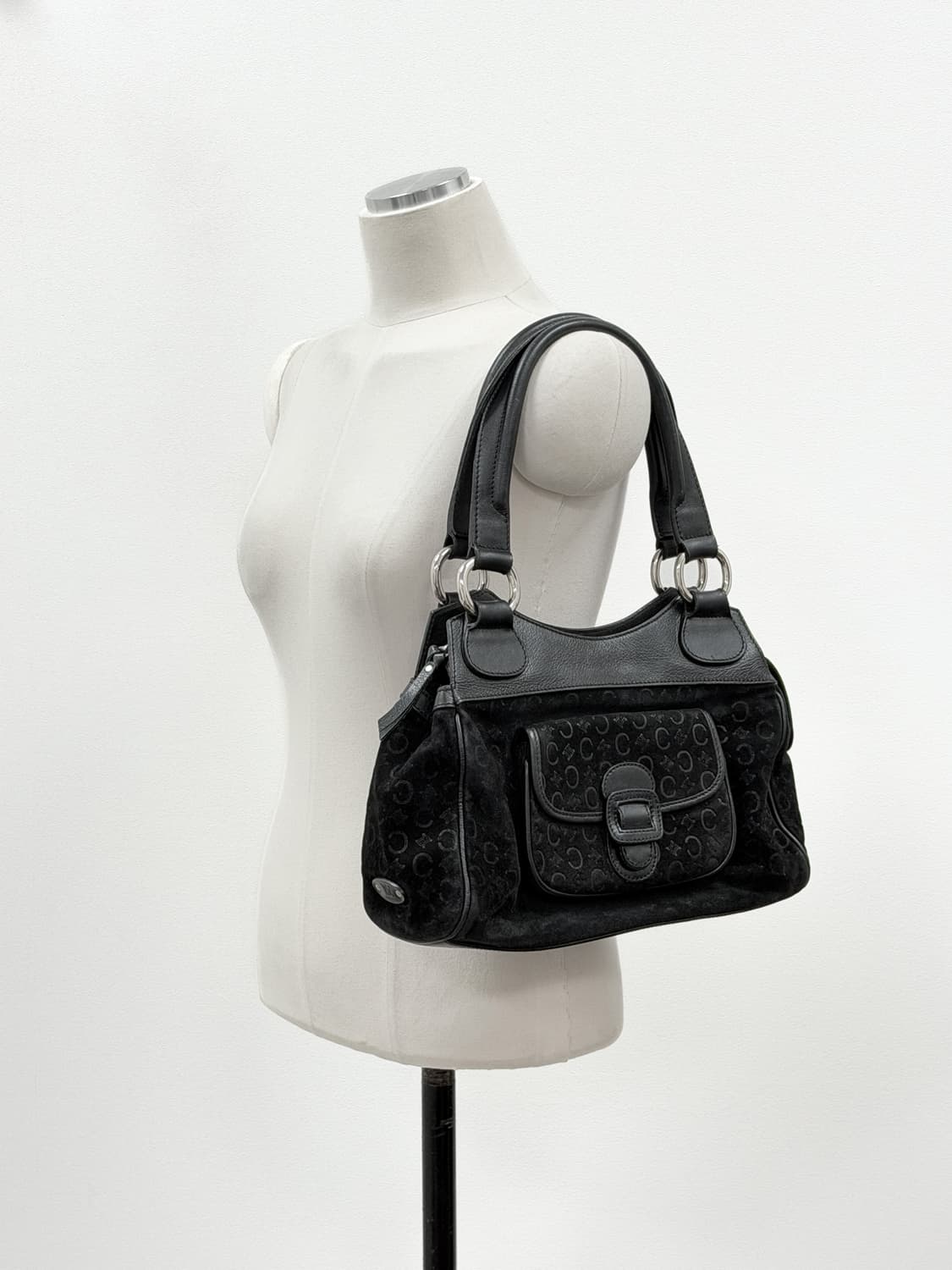 셀린느 트리오페 스웨이드 & 레더 숄더백 상품이미지3