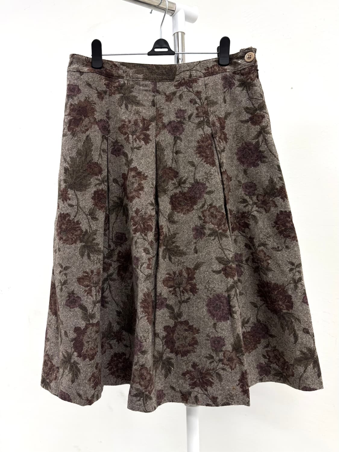 빈티지 플로럴 플리츠 울 스커트 상품이미지4