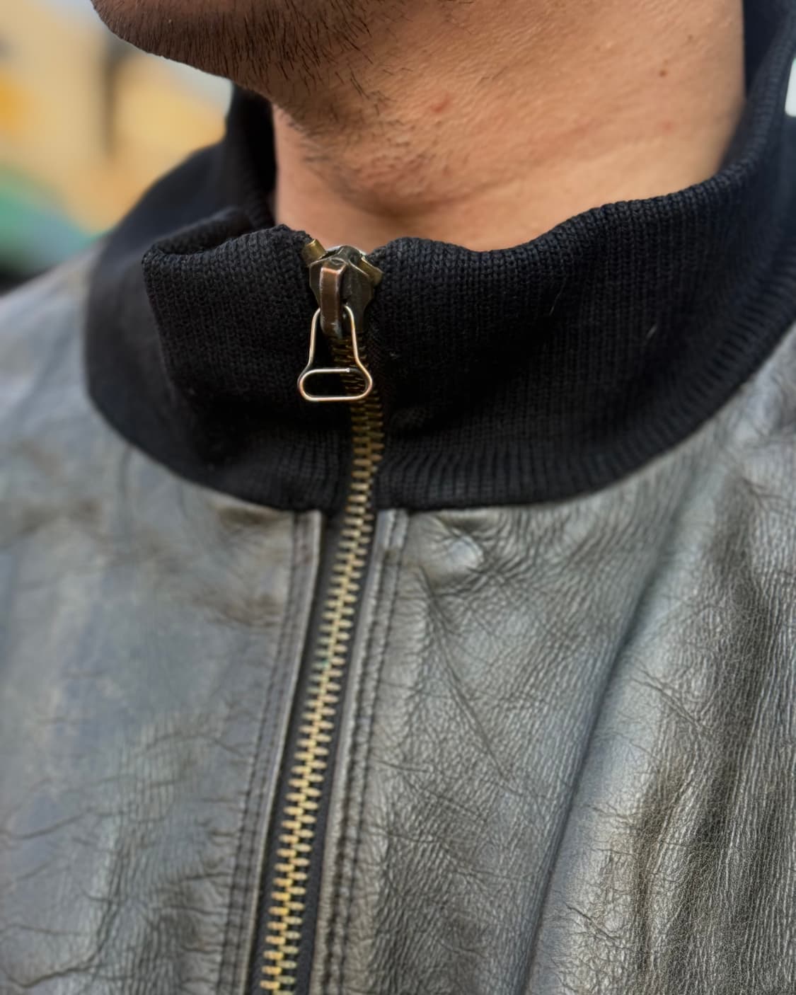 90‘s 알마니 진스 레더 봄버 자켓 40 상품이미지10