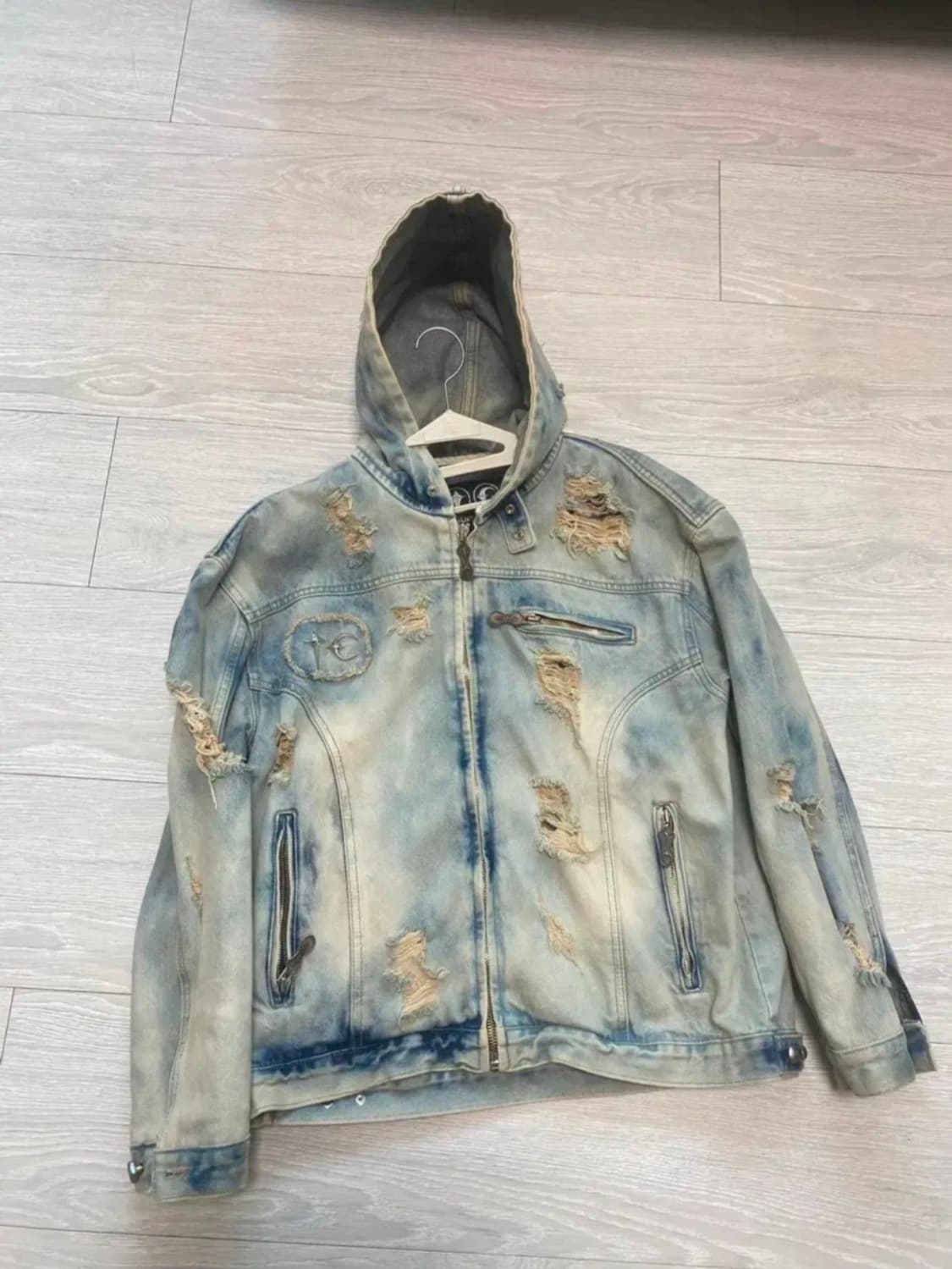 떠그클럽 데님 후디 집업 2사이즈 팔아요 상품이미지1