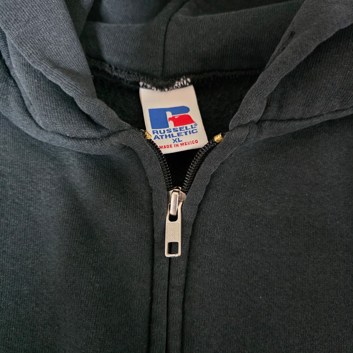 [XL] 90s 빈티지 러셀 애슬레틱 후드집업 블랙 ver.라이트 페이딩 상품이미지6