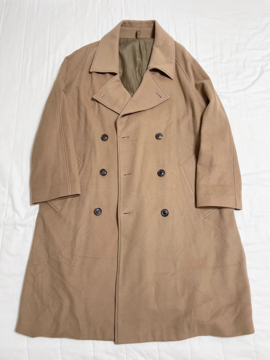 언유즈드 더블 오버사이즈 코트 카멜 상품이미지2