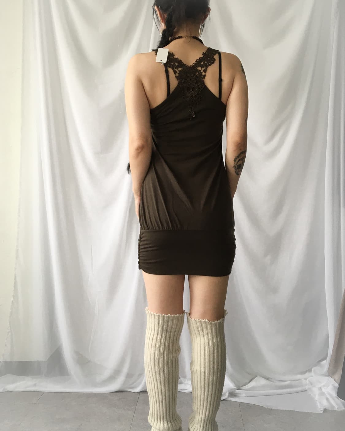 Back lace point sleeveless onepiece 상품이미지6