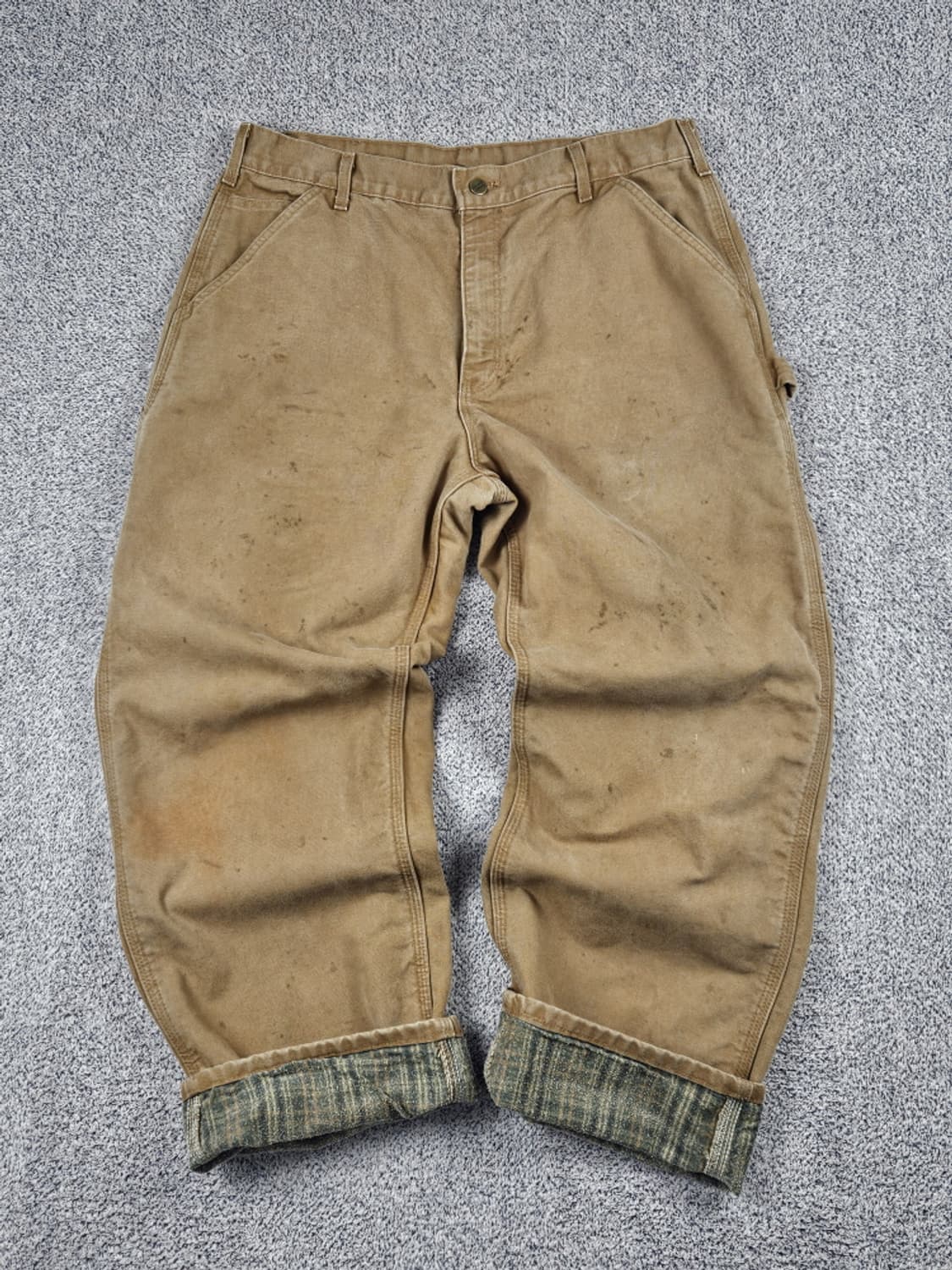 칼하트 헤비 플란넬 캔버스 카펜터 팬츠 ( 36 X 30 )/ 10048 상품이미지1