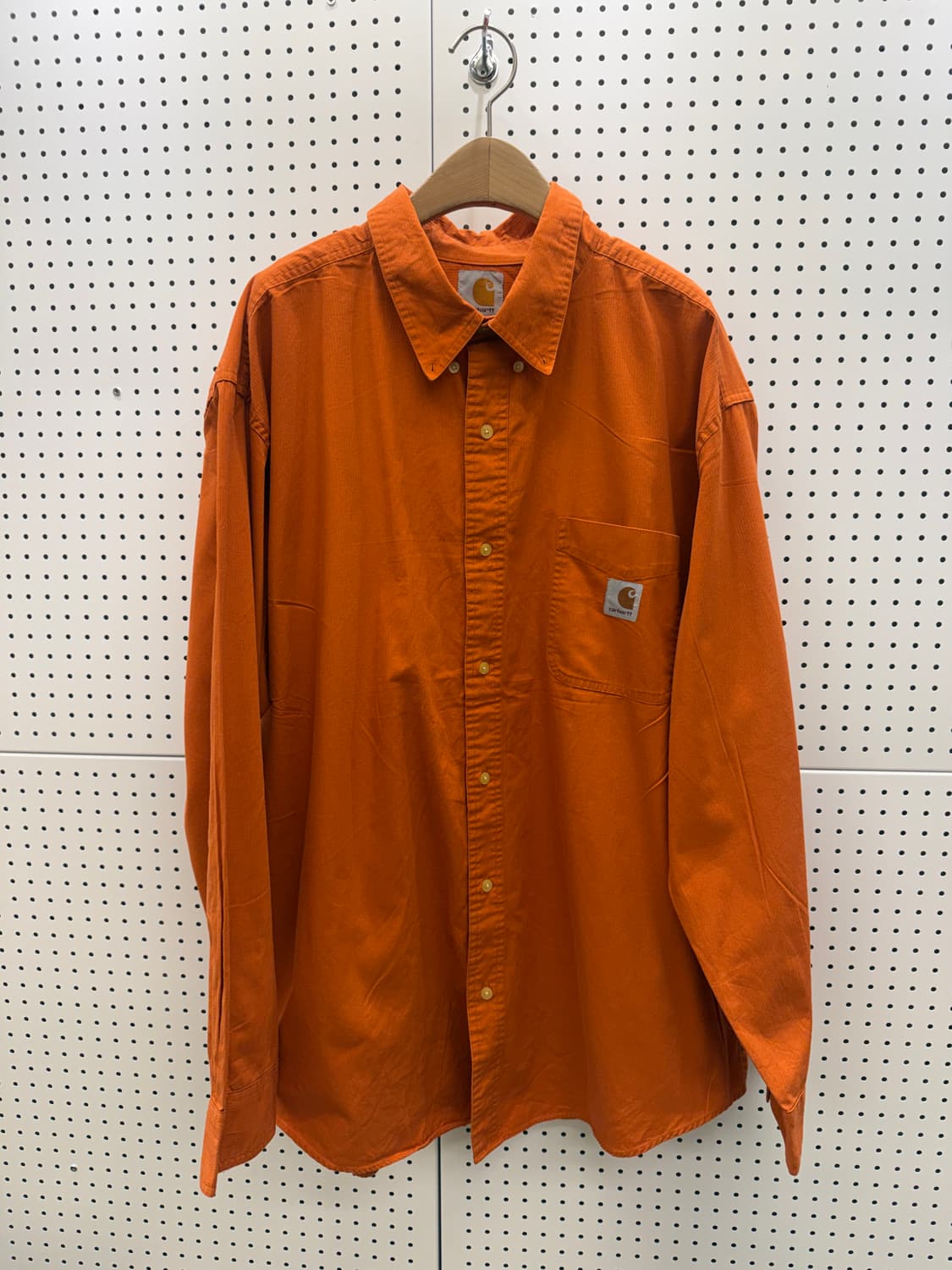 칼하트 오렌지 버튼다운 워크 셔츠 U814 상품이미지2