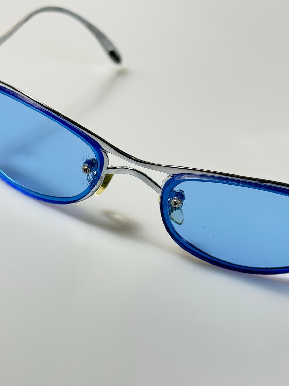 90s 실버 무테 스퀘어 틴트 빈티지 선글라스 상품이미지6