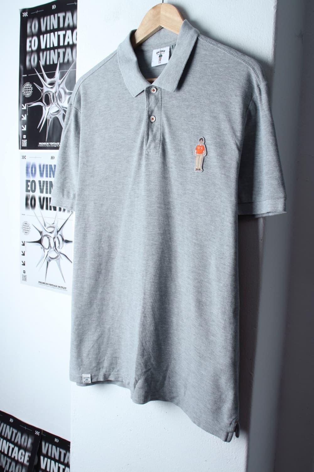 (XL-2XL) 올젠 반팔 카라 티셔츠 스몰로고 그레이-H31467 상품이미지1