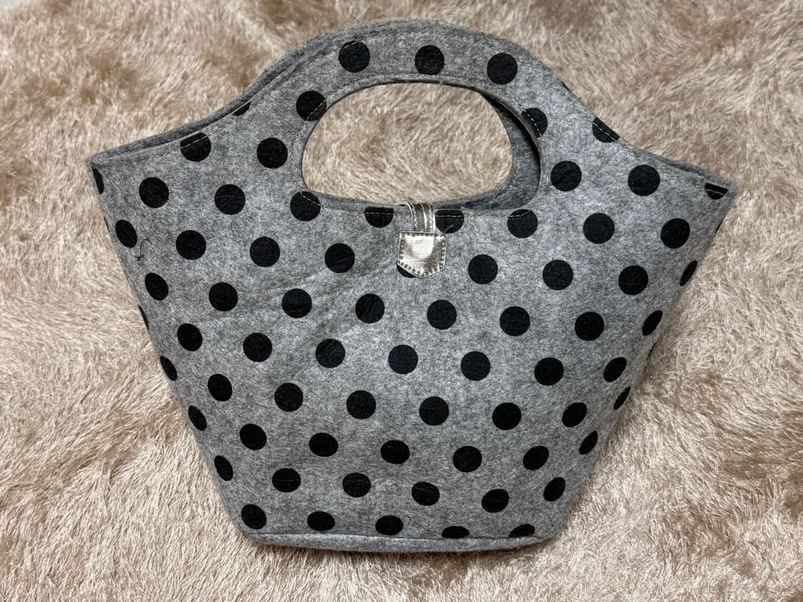 도트 단추 핸드백 상품이미지3