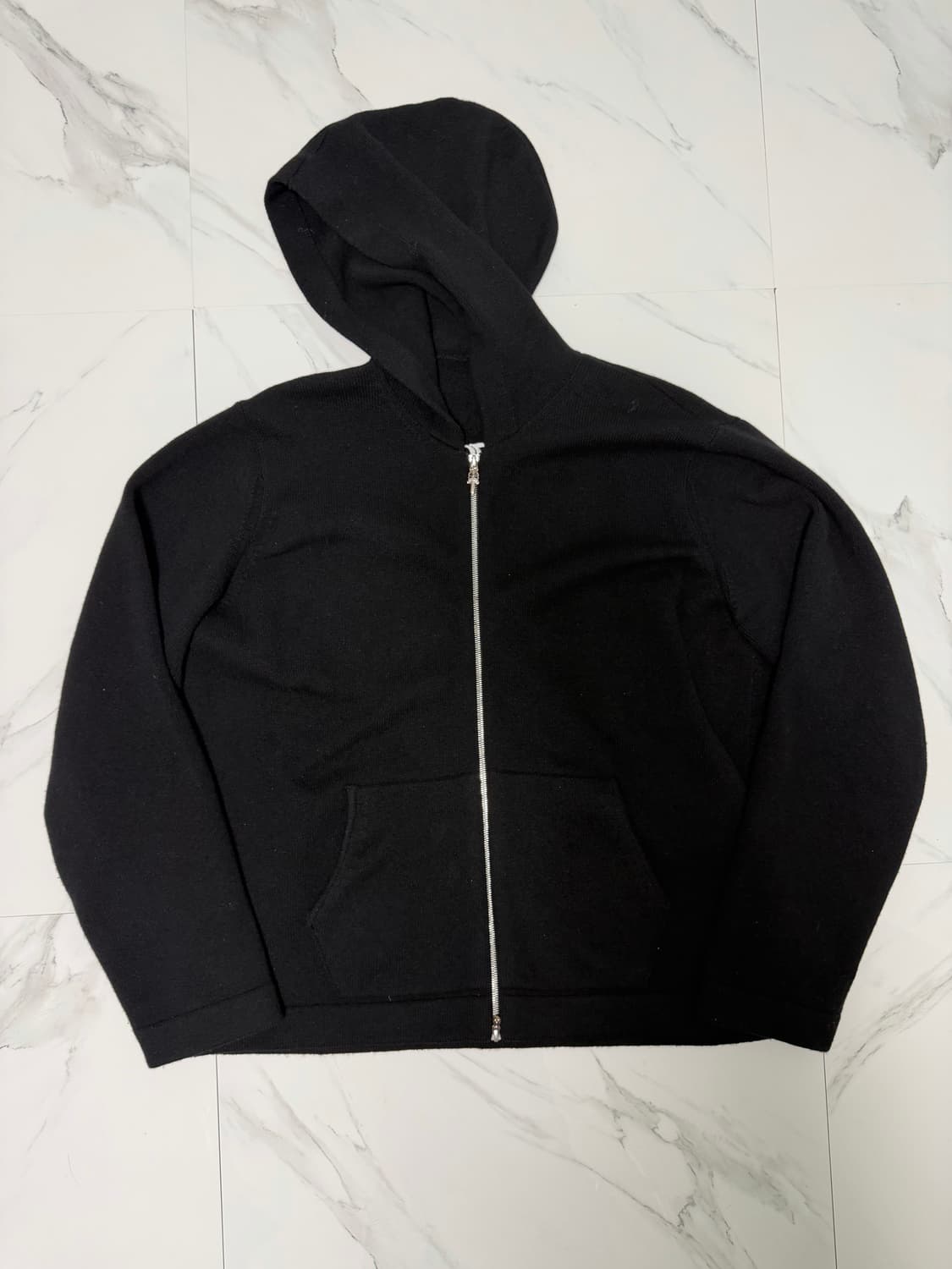 새상품 신형 크롬하츠 레더패치 세메터리 캐시미어 후드집업 L 신세계택 상품이미지3