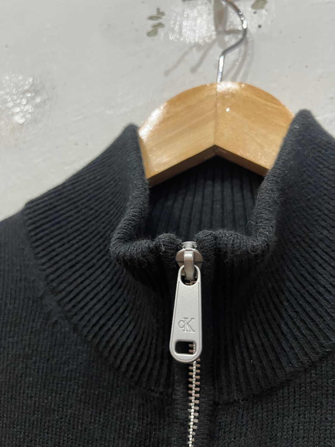 캘빈클라인 코튼 캐시미어 로고 니트집업 S 상품이미지3