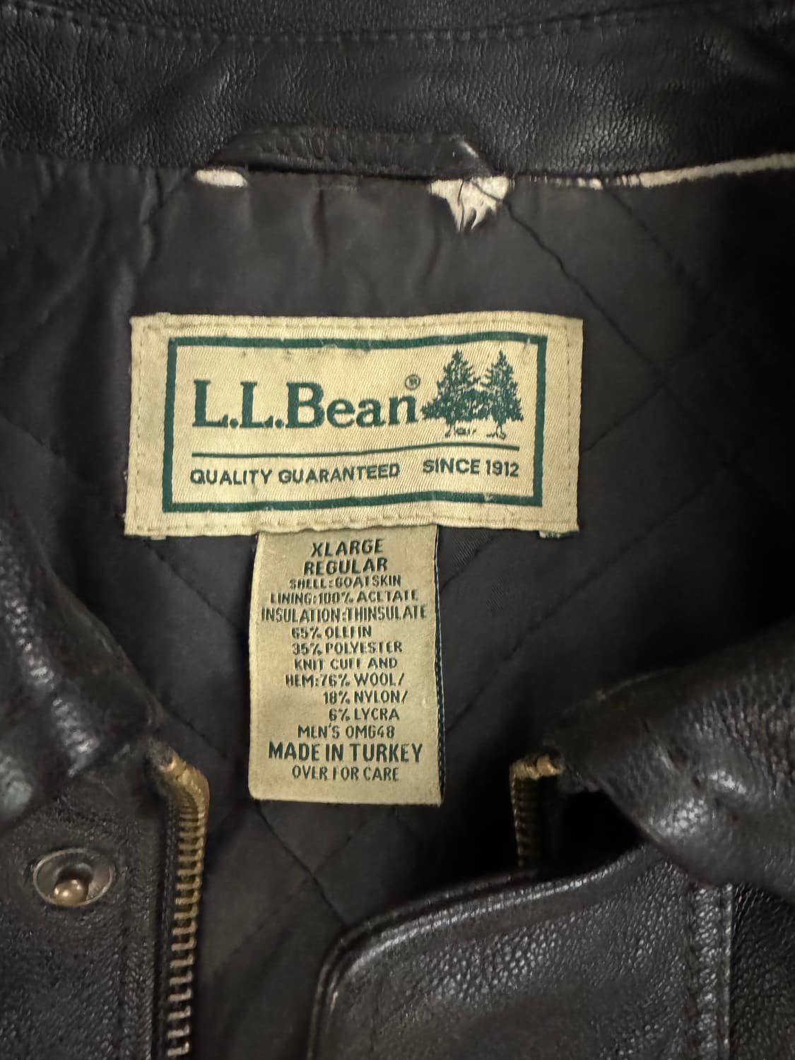 90’s 빈티지 L.L Bean 염소가죽 A2 자켓 XL 상품이미지4